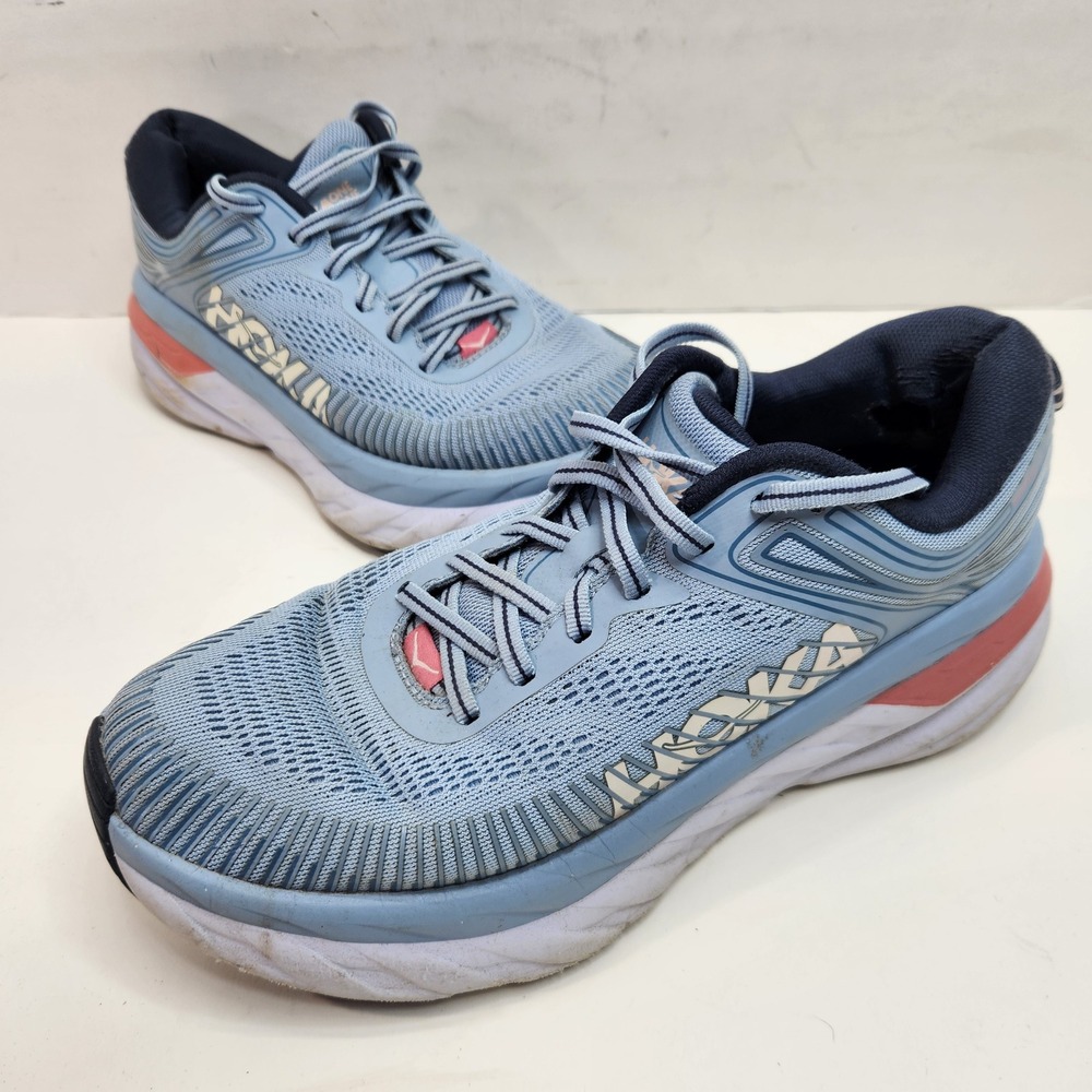 Hoka One One Bondi 7 Blue Fog Mist Running Shoes Womens 8.5 1110519
